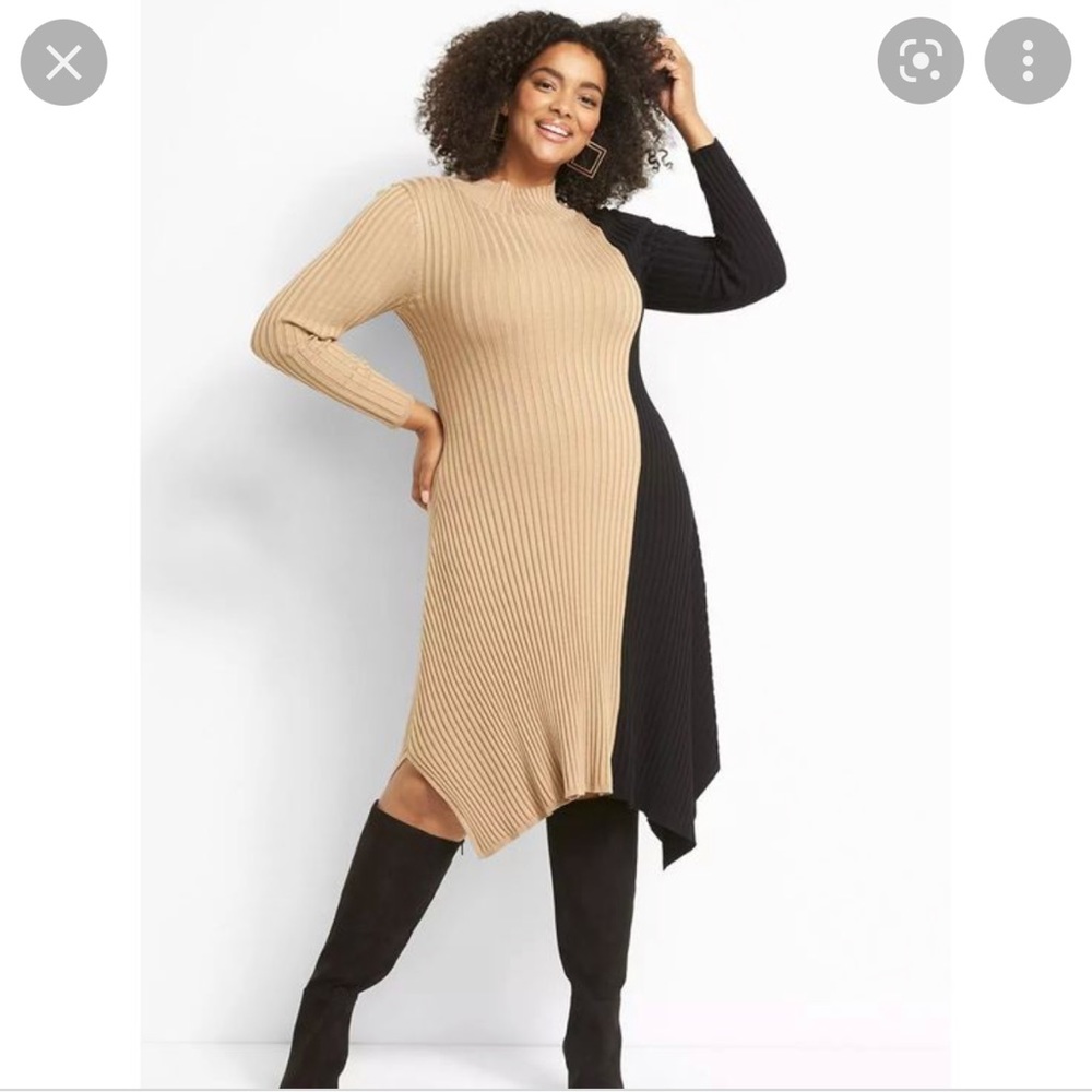 NWT Lane Bryant 2 color Sweater Dress
